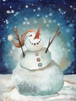 Snowman Cheers I Fine Art Print