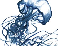 Jelly Fish In Blue Fine Art Print