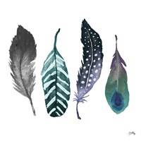 Indigo Feathers Fine Art Print
