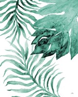 Teal Fern and Leaf II Fine Art Print