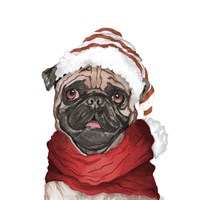 Holiday Pug Fine Art Print