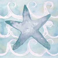 Azure Sea Creatures I Framed Print