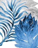 Blue Fern and Leaf I Fine Art Print