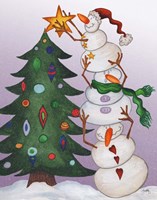 Decorating Snowmen Fine Art Print