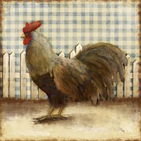 Rooster on Damask II Fine Art Print