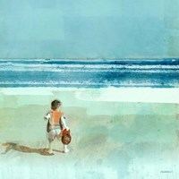 Beach Day Throwing Fine Art Print