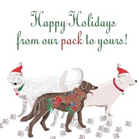 Woof Holiday Pack I Framed Print