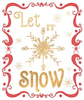 Gold and Red Christmas I Fine Art Print