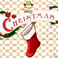 Gold Christmas Cheer I Fine Art Print