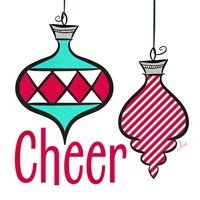 Joyful Christmas Ornaments I Fine Art Print