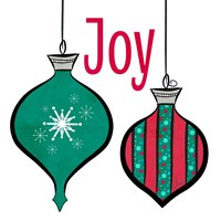 Joyful Christmas Ornaments II Fine Art Print
