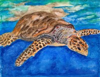 Turtle at Sea Fine Art Print