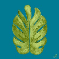 Leaf On Teal I Fine Art Print