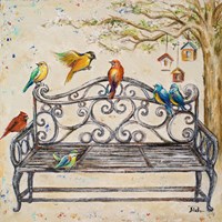 Birds on the Bench Fine Art Print