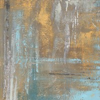 Gold Abstract on Teal Fine Art Print
