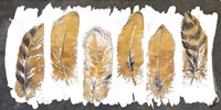 Gold Watercolor Feathers Fine Art Print