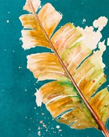 Palma Fresca on Teal Framed Print