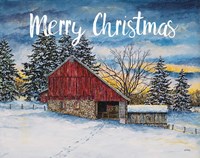 Merry Christmas Barn Fine Art Print