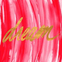 Golden Words Watercolor Square III (red background) Fine Art Print