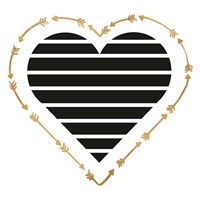 Heart Stripes and Gold Arrows Fine Art Print