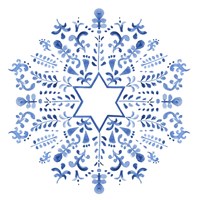 Indigo Hanukkah III Fine Art Print