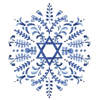 Indigo Hanukkah IV Fine Art Print