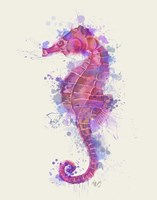 Seahorse Rainbow Splash Pink & Purple Fine Art Print