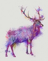 Deer 1 Rainbow Splash Purple Pink Fine Art Print