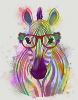 Zebra Rainbow Splash 1 Fine Art Print