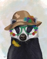 Badger and Flower Glasses Fine Art Print