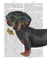 Dachshund Flower Glasses Fine Art Print