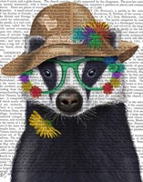 Badger and Flower Glasses Fine Art Print