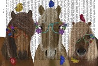 Horse Trio with Flower Glasses Fine Art Print
