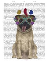 Pug and Flower Glasses Fine Art Print