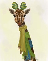 Giraffe and Scarves Fine Art Print