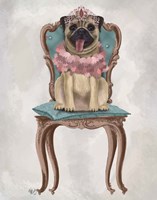 Pug Princess on Chair Fine Art Print