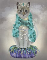 Grey Cat With Bells, Full Fine Art Print
