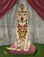 Yellow Labrador and Tiara, Full Fine Art Print