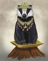 Badger with Tiara, Full Fine Art Print