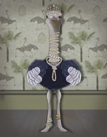 Ostrich and Pearls, Full Fine Art Print