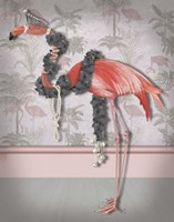 Flamingo and Pearls, Full Fine Art Print