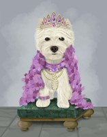 West Highland Terrier with Tiara Fine Art Print