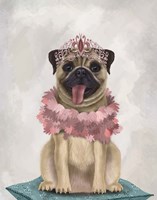 Pug Princess On Cushion Fine Art Print