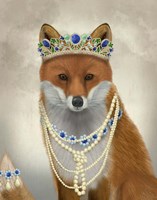 Fox with Tiara, Portrait Fine Art Print