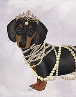 Dachshund and Tiara Fine Art Print