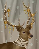 Deer with Gold Bells Fine Art Print