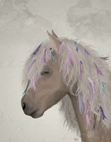 Horse Beige with Ribbons Fine Art Print