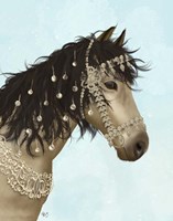 Horse Buckskin with Jewelled Bridle Fine Art Print