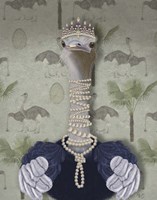 Ostrich and Pearls, Portrait Fine Art Print