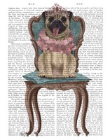 Pug Princess on Chair Fine Art Print